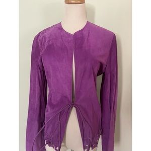 🆕 Scrupoli Lavender Suede Jacket Sz: 10 [IT 44]